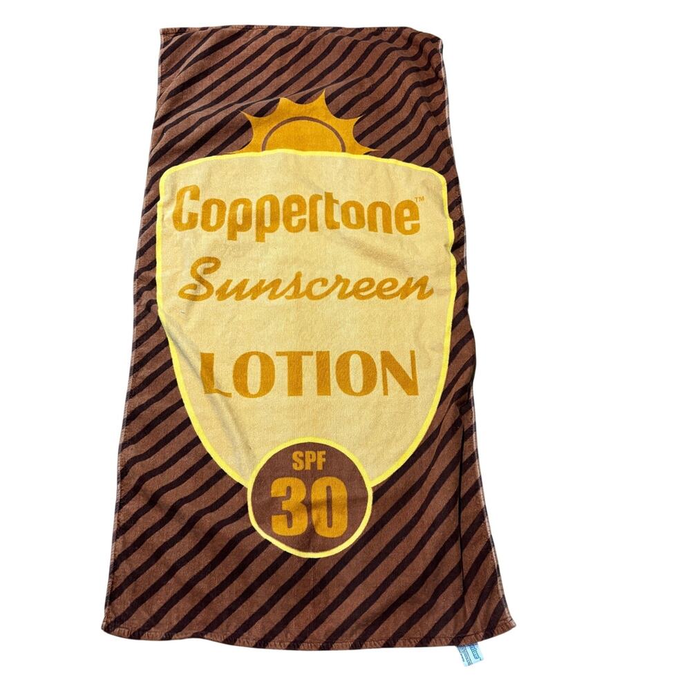 Beach Towel Promo Coppertone Sunscreen Lotion SPF30 29 x 56" 2007 100% Cotton
